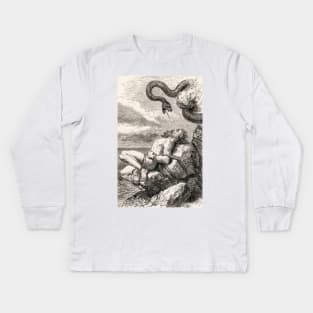 The Punishment of Loki by Louis Huard (1813-1874) Kids Long Sleeve T-Shirt